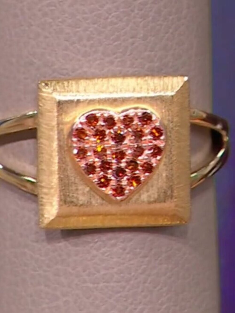 Rarities Carol Brodie Genuine .15 ctw Red Diamond Talisman Heart Ring 8 NWT